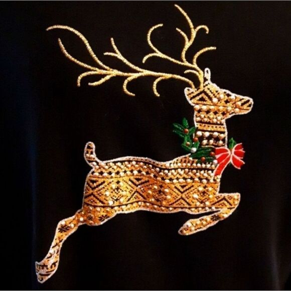 KAREN SCOTT Sweater Christmas Elegance Lightweight Size OX - Picture 4 of 13